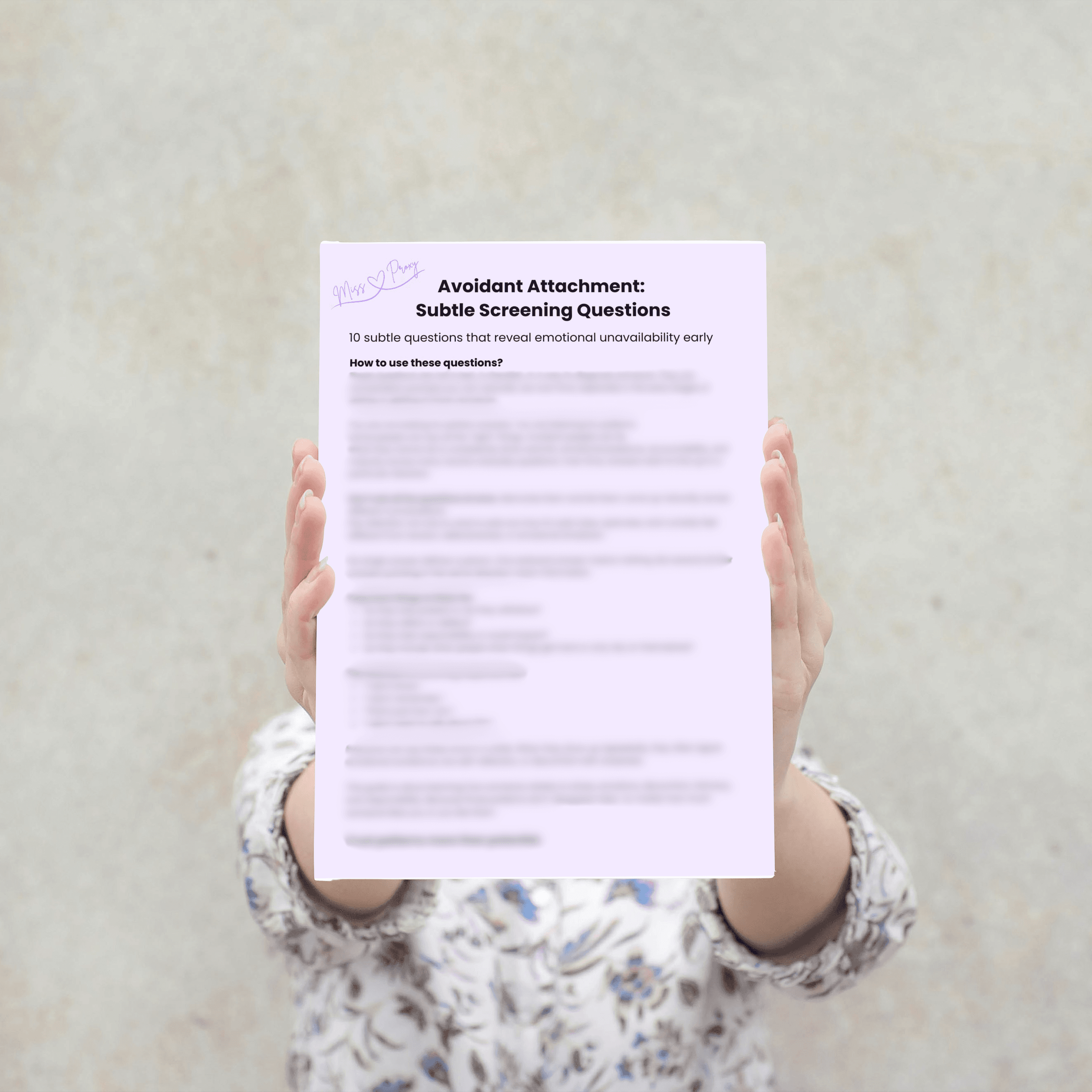 Avoiding Avoidants Questions