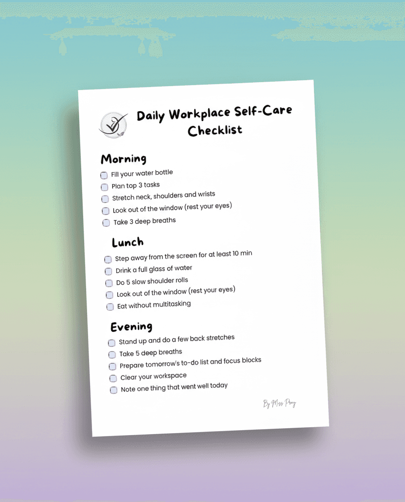Daily Workplace Self-Care Checklist